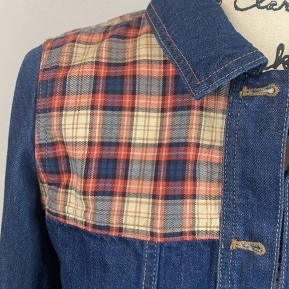 Madewell Denim Plaid Trucker Jean Jacket NWOT - Picture 7 of 13